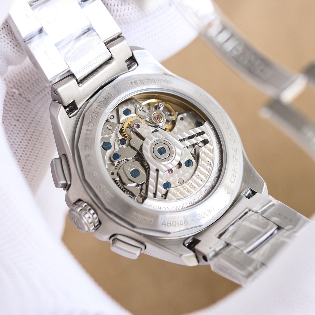 Avenger B01 Chronograph 44: 100-Year-Old White Gill 3795 P3910 Belt 100BLS Watch - 图片 9