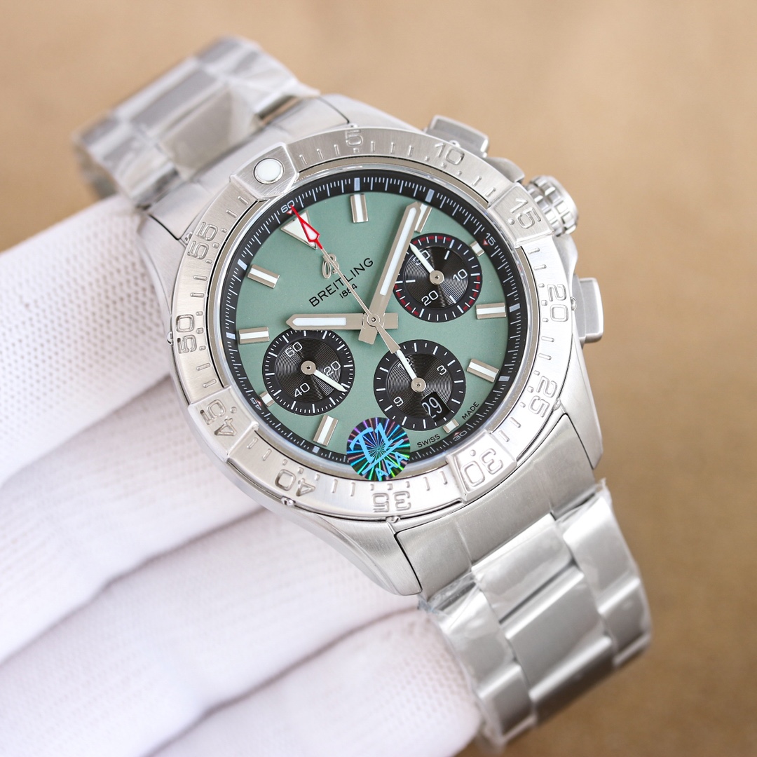 Avenger B01 Chronograph 44: 100-Year-Old White Gill 3795 P3910 Belt 100BLS Watch - 图片 2