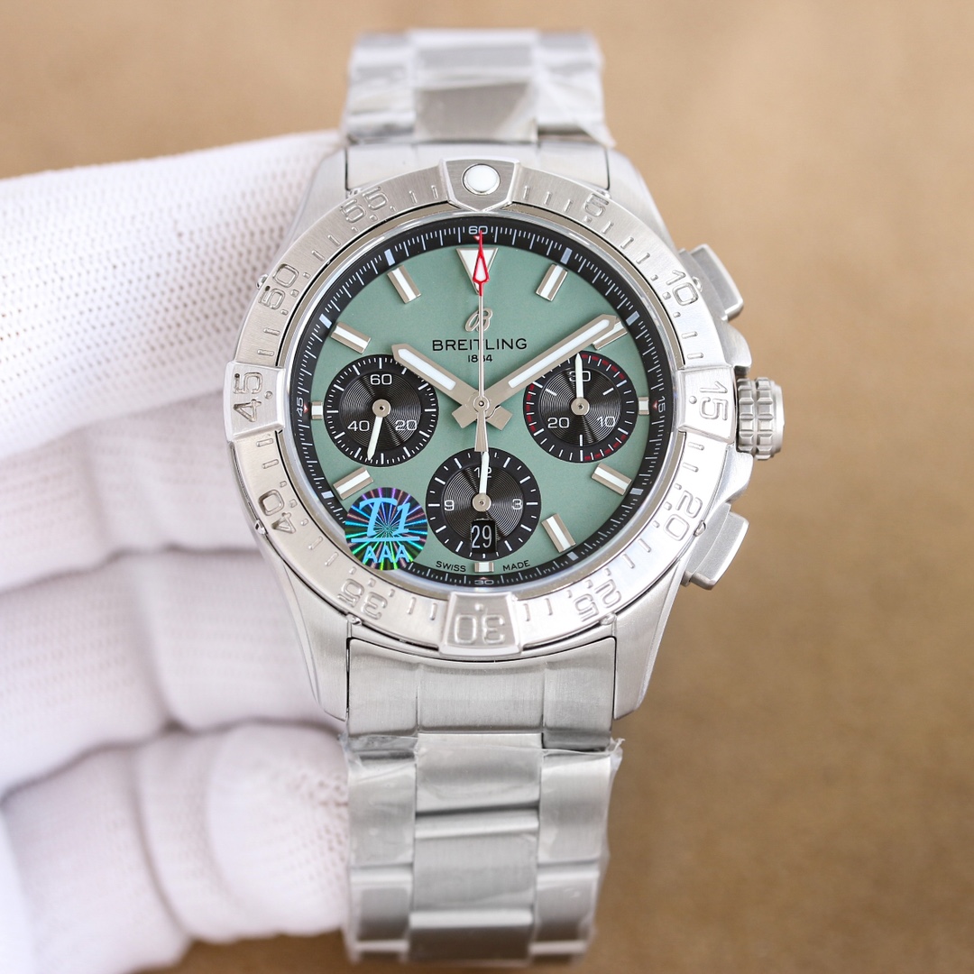 Avenger B01 Chronograph 44: 100-Year-Old White Gill 3795 P3910 Belt 100BLS Watch - 图片 1