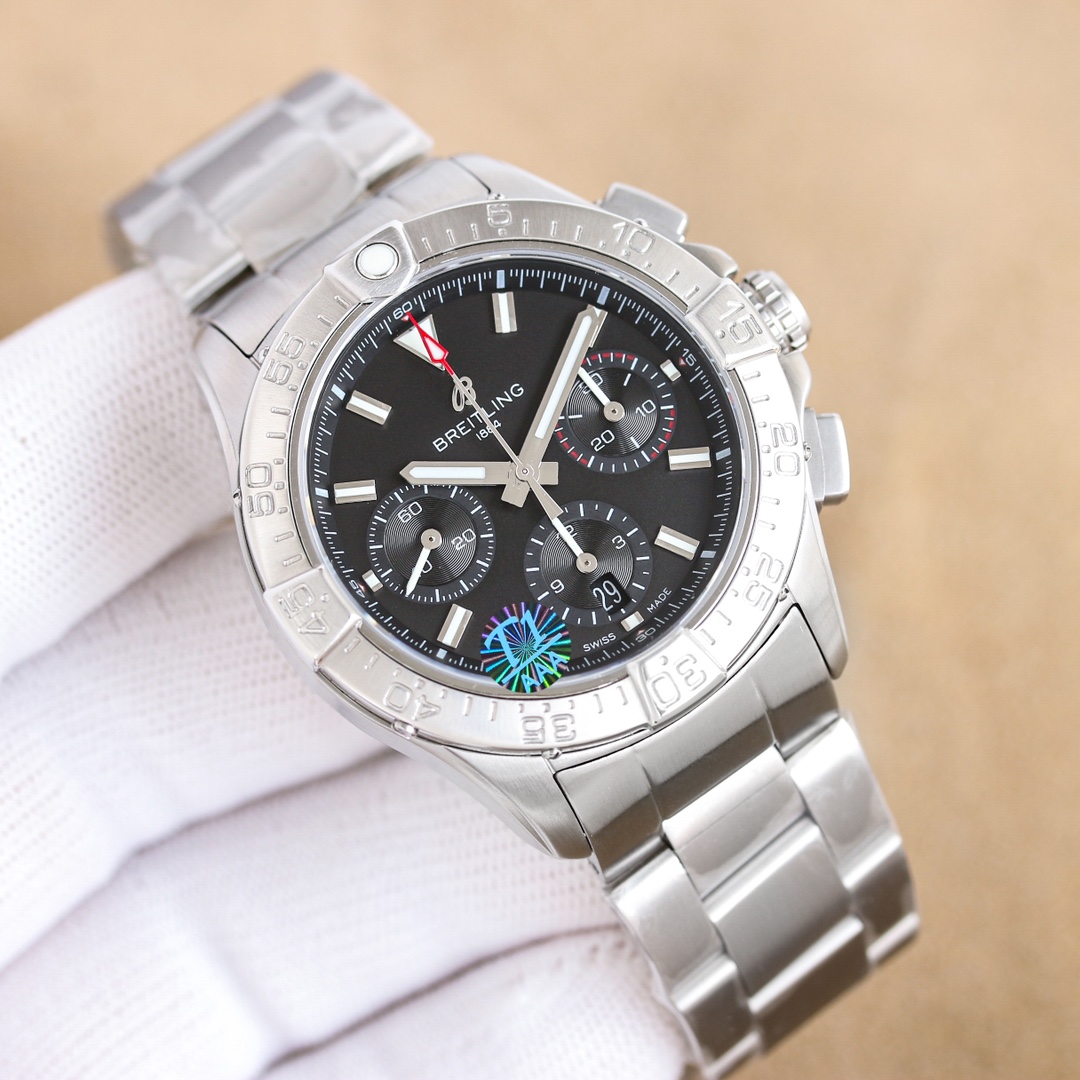 Avenger B01 Chronograph 44: 100-Year-Old White Gill 3795 P3910 Belt 100BLS Watch - 图片 4