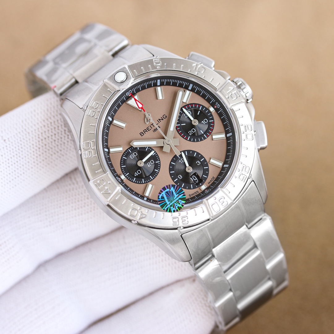 Avenger B01 Chronograph 44: 100-Year-Old White Gill 3795 P3910 Belt 100BLS Watch - 图片 6