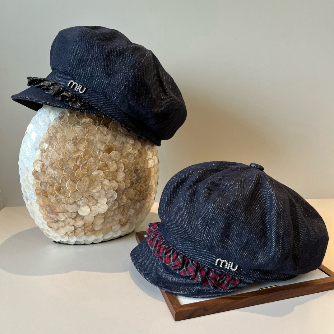 🆕

miumiu缪缪新款鸭舌军帽，高级定制，头围57cm