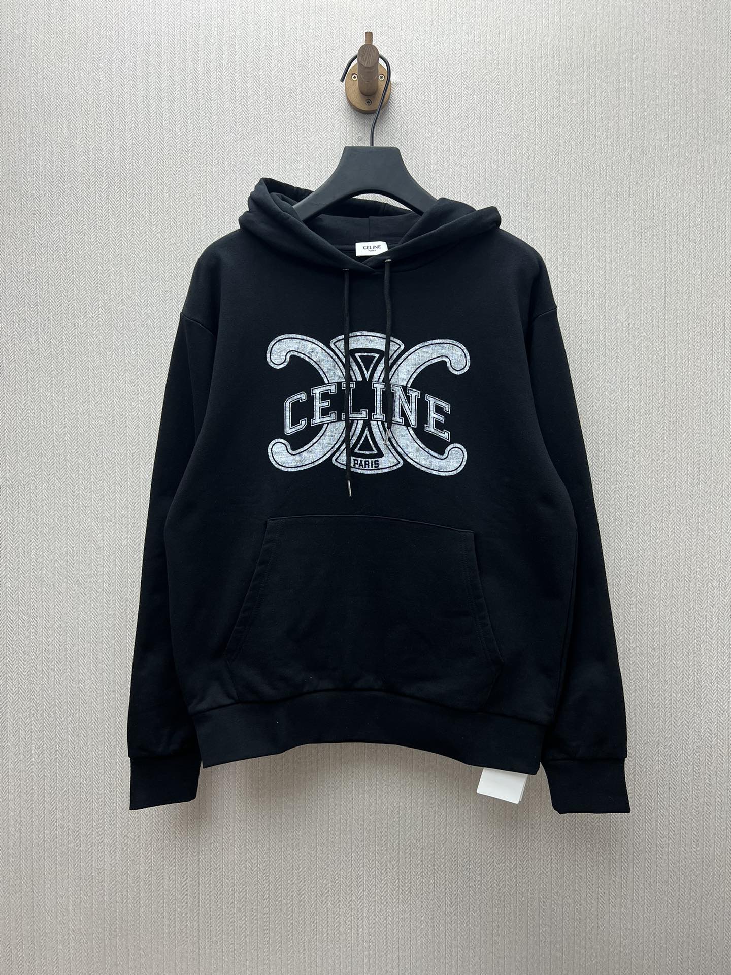 Celine 25ss sudadera de manga larga con capucha y letras, unisex, versión alta. Tallas: S.M.L.XL.