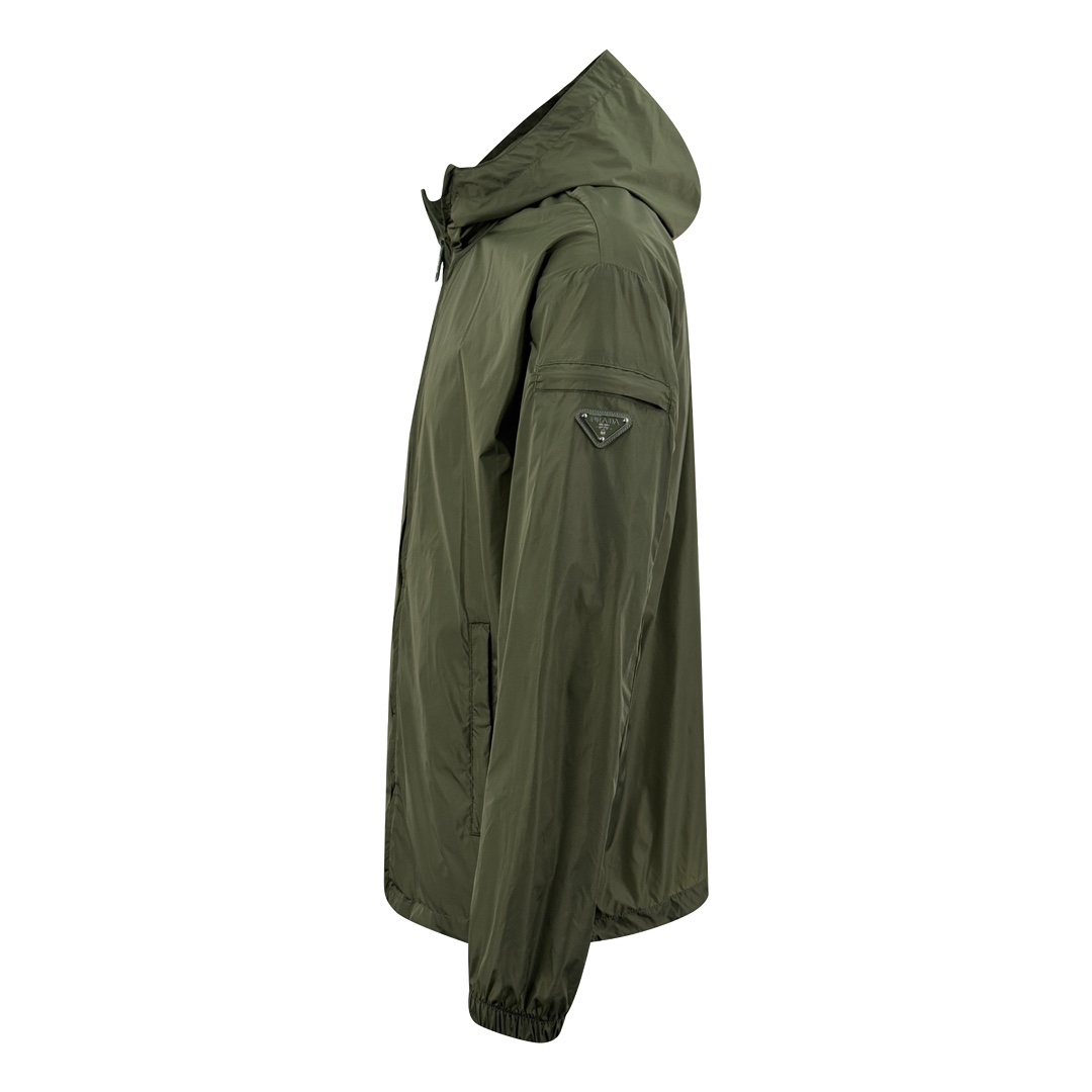 Pradaa Olive Green Nylon Windbreaker Jacket with Hood - Lightweight & Packable 3 i1755530715 6521 2