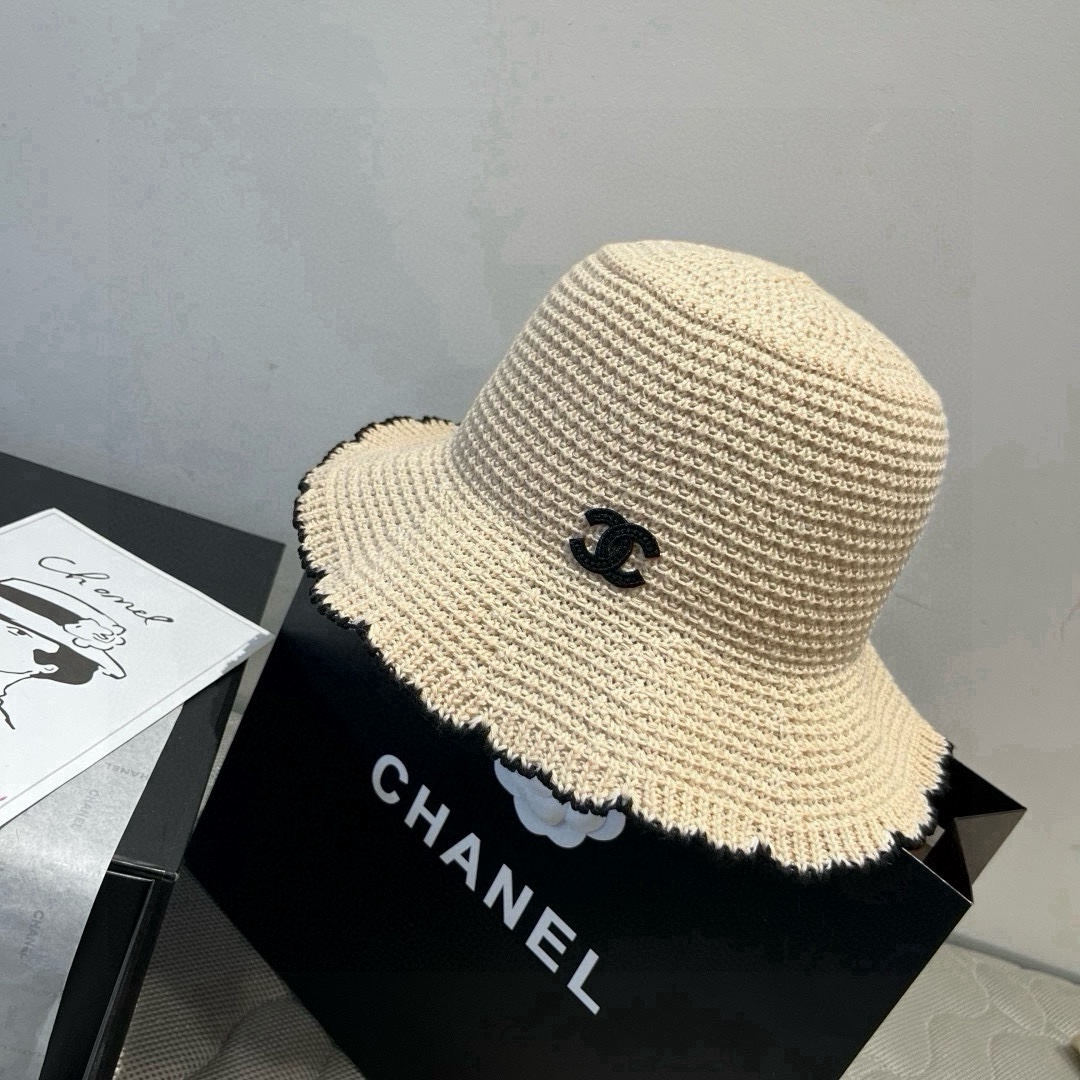 🆕

Chanel香奈儿针织手钩渔夫帽，波浪边小礼帽，头围57cm