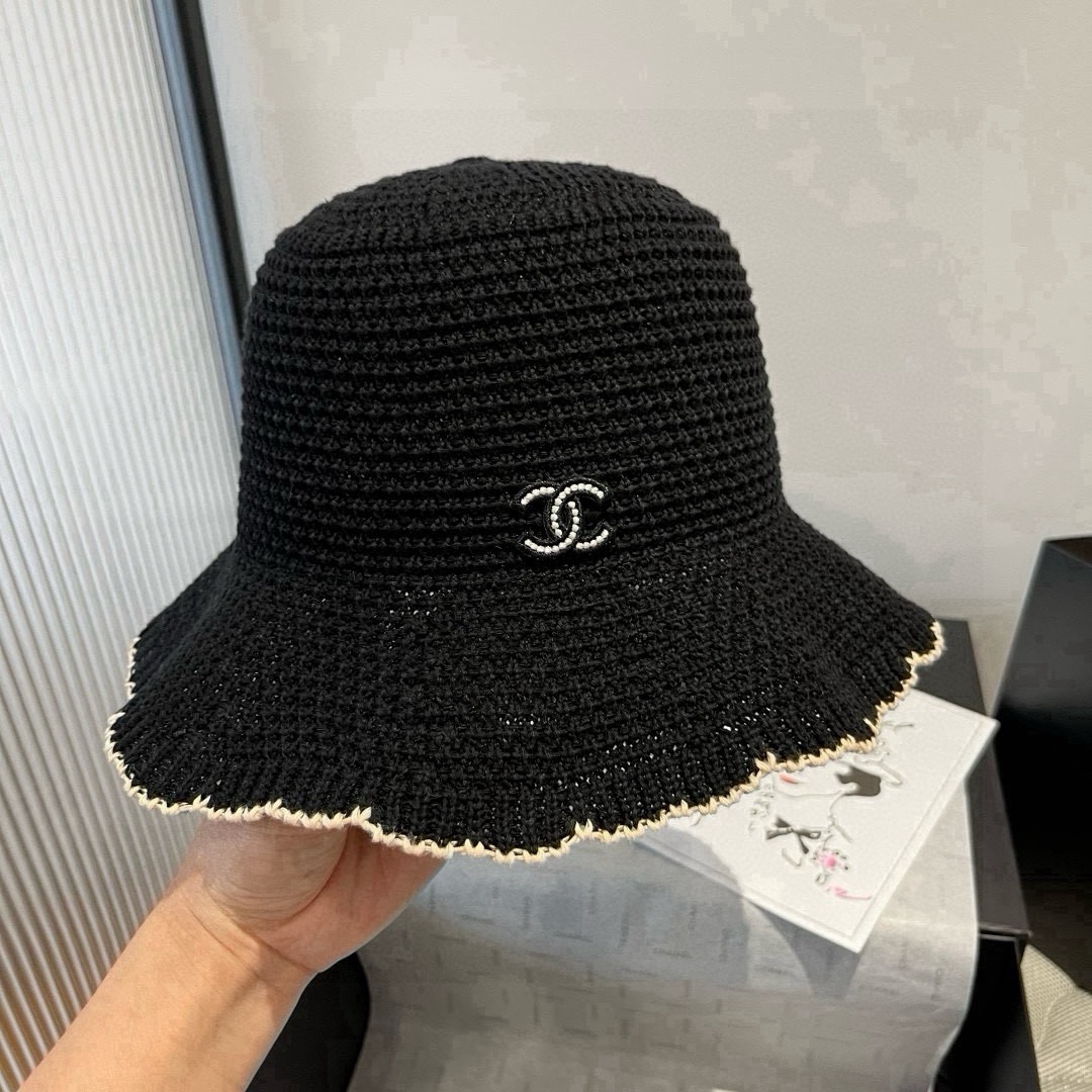 🆕

Chanel香奈儿针织手钩渔夫帽，波浪边小礼帽，头围57cm