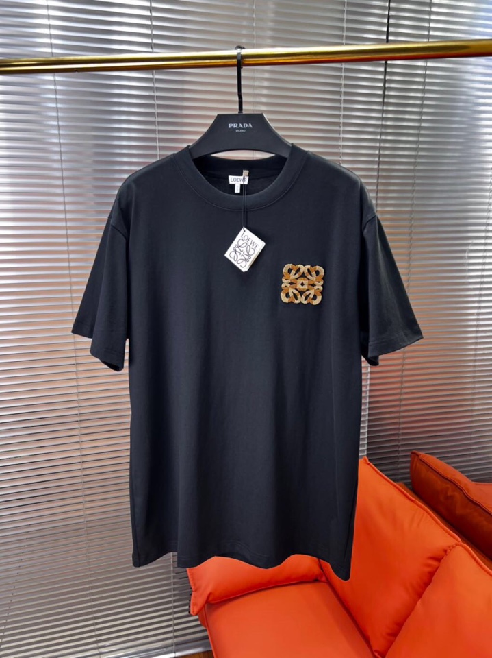  LOEWE 罗意威25ss新款短袖圆领T恤，男女同款情侣款，定制260克100％双纱纯棉面料·定染32