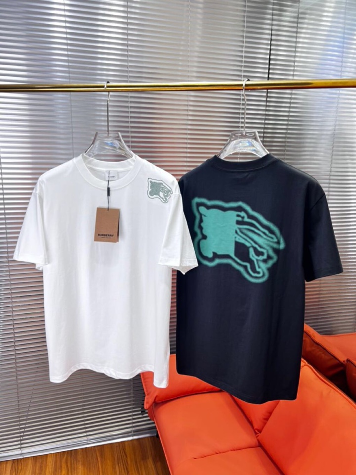  Burberry 巴宝莉25ss新款短袖圆领T恤，男女同款情侣款短袖圆领t恤 ·定制260克100％双