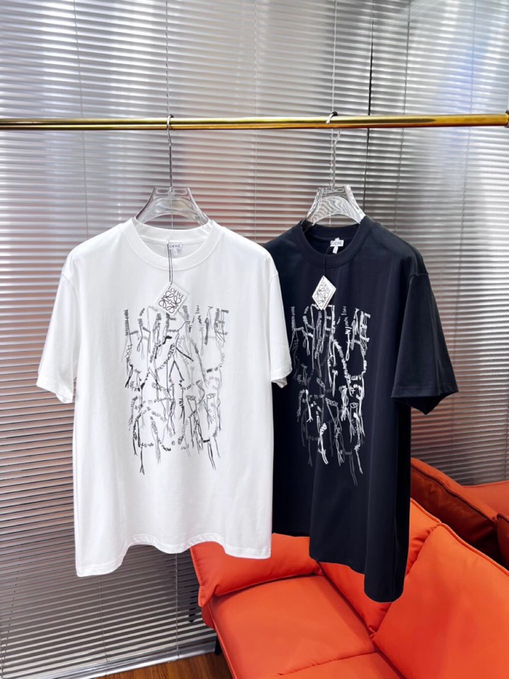  LOEWE 罗意威25ss新款男女同款情侣款短袖圆领t恤 ·定制260克100％双纱纯棉面料·定染32