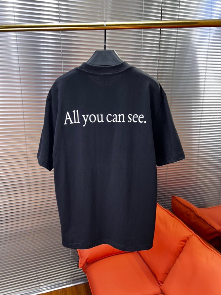  BALENCIAGA 巴黎世家25ss新款短袖圆领T恤，男女同款情侣款，定制260克100％双纱纯棉面