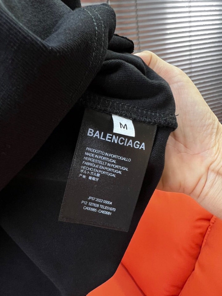  BALENCIAGA 巴黎世家25ss新款短袖圆领T恤，男女同款情侣款，定制260克100％双纱纯棉面
