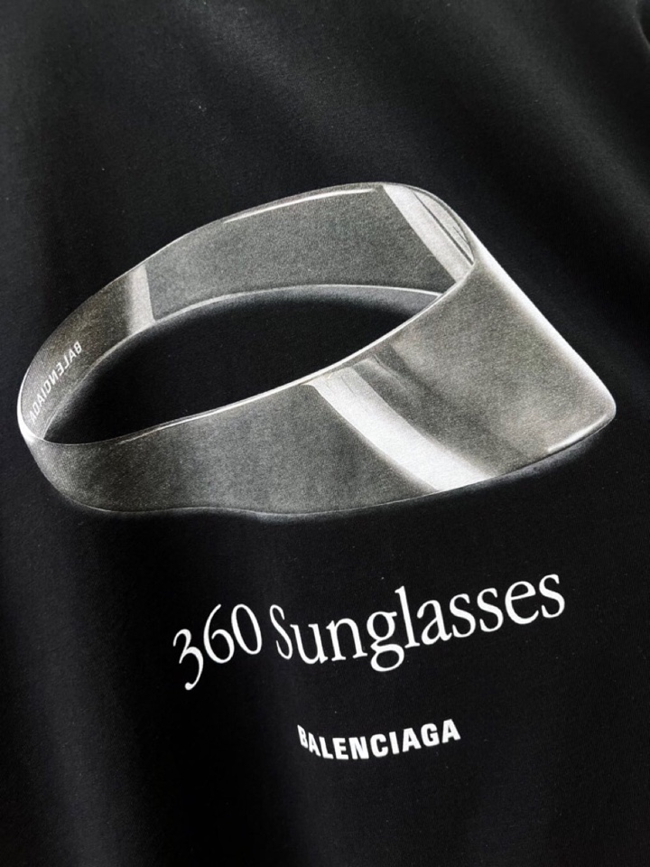  BALENCIAGA 巴黎世家25ss新款短袖圆领T恤，男女同款情侣款，定制260克100％双纱纯棉面