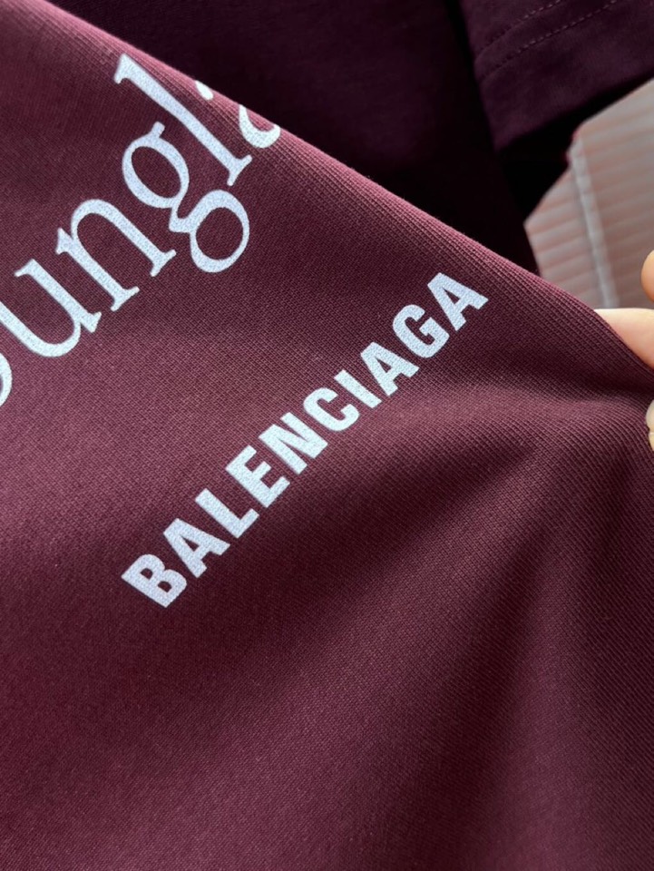  BALENCIAGA 巴黎世家25ss新款短袖圆领T恤，男女同款情侣款，定制260克100％双纱纯棉面