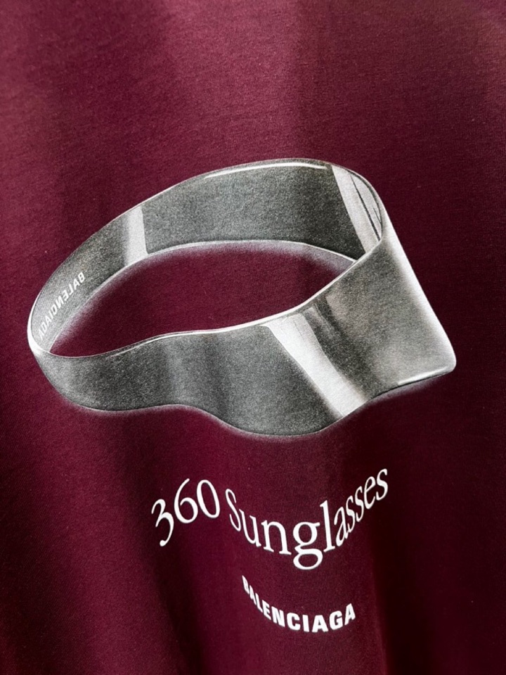  BALENCIAGA 巴黎世家25ss新款短袖圆领T恤，男女同款情侣款，定制260克100％双纱纯棉面