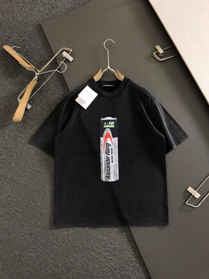  Alexander Wang 亚历山大·王 宽松版型\n25最新复古水洗烫钻直喷工艺重磅短袖圆领T恤，
