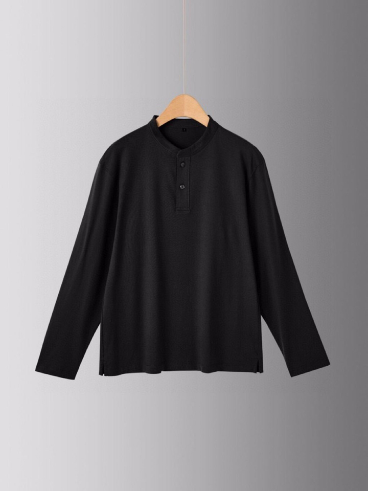  Ermenegildo Zegna 杰尼亚2025秋冬亨利领长袖T恤，美式复古经典领子，随着时间推移，