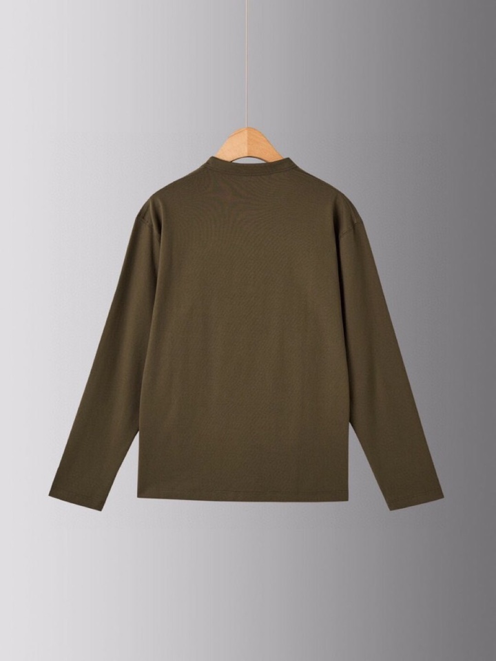  Ermenegildo Zegna 杰尼亚2025秋冬亨利领长袖T恤，美式复古经典领子，随着时间推移，