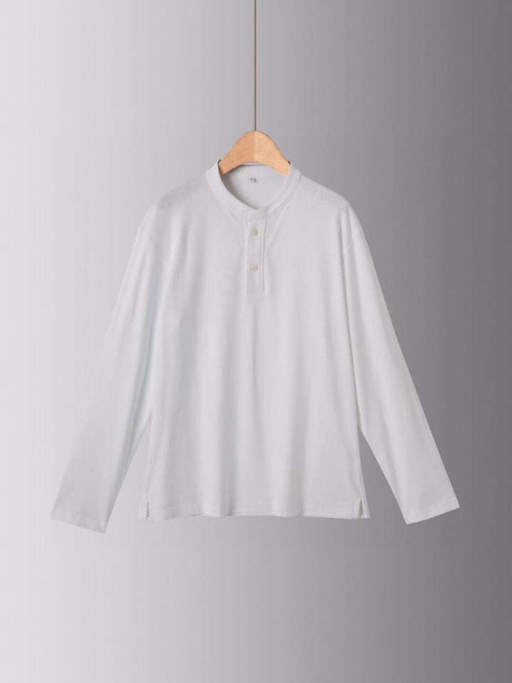  Ermenegildo Zegna 杰尼亚2025秋冬亨利领长袖T恤，美式复古经典领子，随着时间推移，