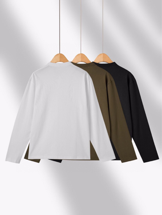  Ermenegildo Zegna 杰尼亚2025秋冬亨利领长袖T恤，美式复古经典领子，随着时间推移，