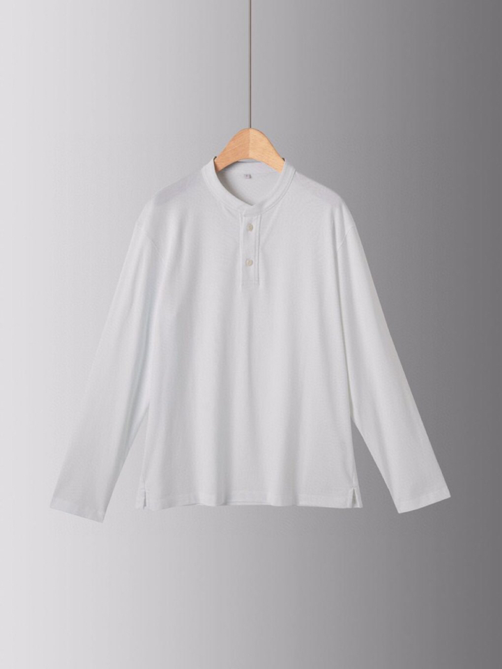  Ermenegildo Zegna 杰尼亚2025秋冬亨利领长袖T恤，美式复古经典领子，随着时间推移，