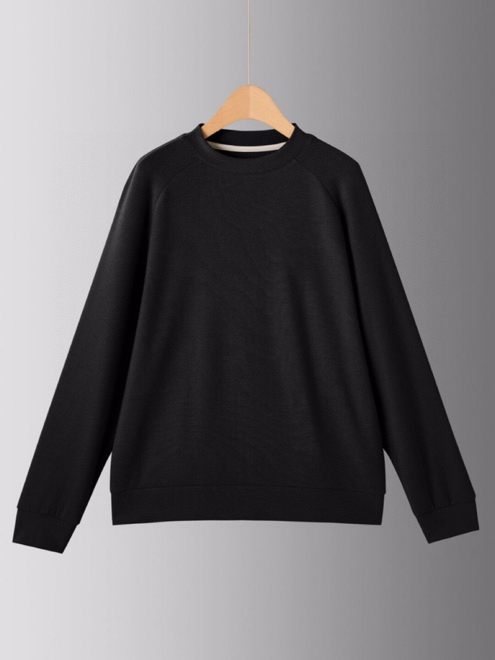  Ermenegildo Zegna 杰尼亚秋冬系列，插肩袖设计卫衣款圆领长袖T恤，320克重双面绒醋酸