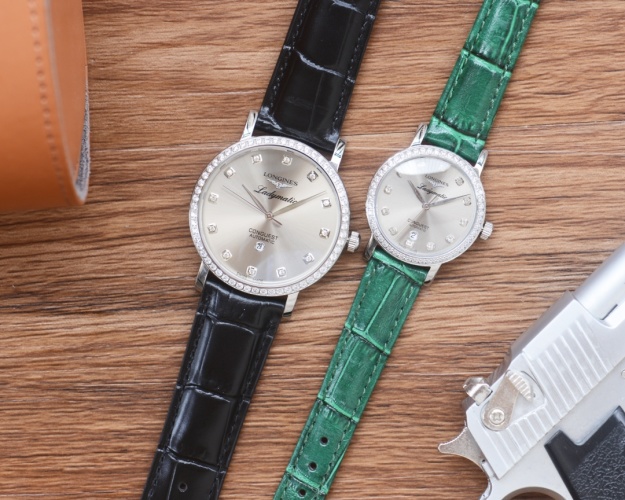 Longines Conquest Automatic Diamond Dial Ladies Watch, Leather Strap 1 Longines Conquest Automatic Diamond Dial Ladies Watch, Leather Strap