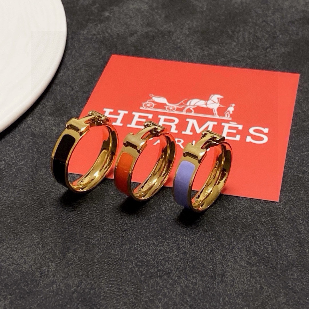 Luxury Hermes 18K Gold Colored Ring with Domestic Counter: Number 6, 7, 8 - 图片 2