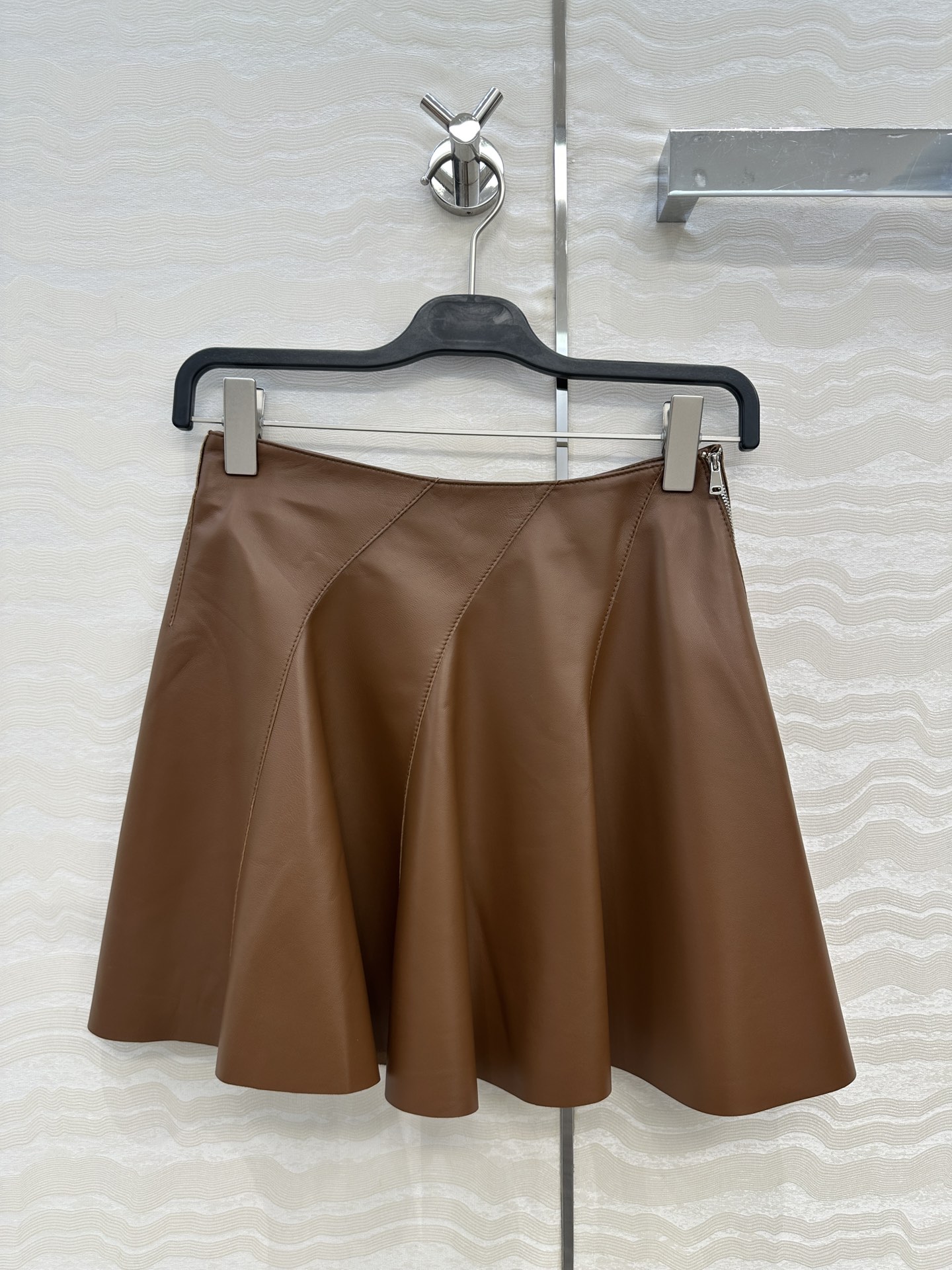Ralph Lauren Purple Label Lambskin Leather Skirt, Brown, Women's Size S-L 2 i1755712212 278 0