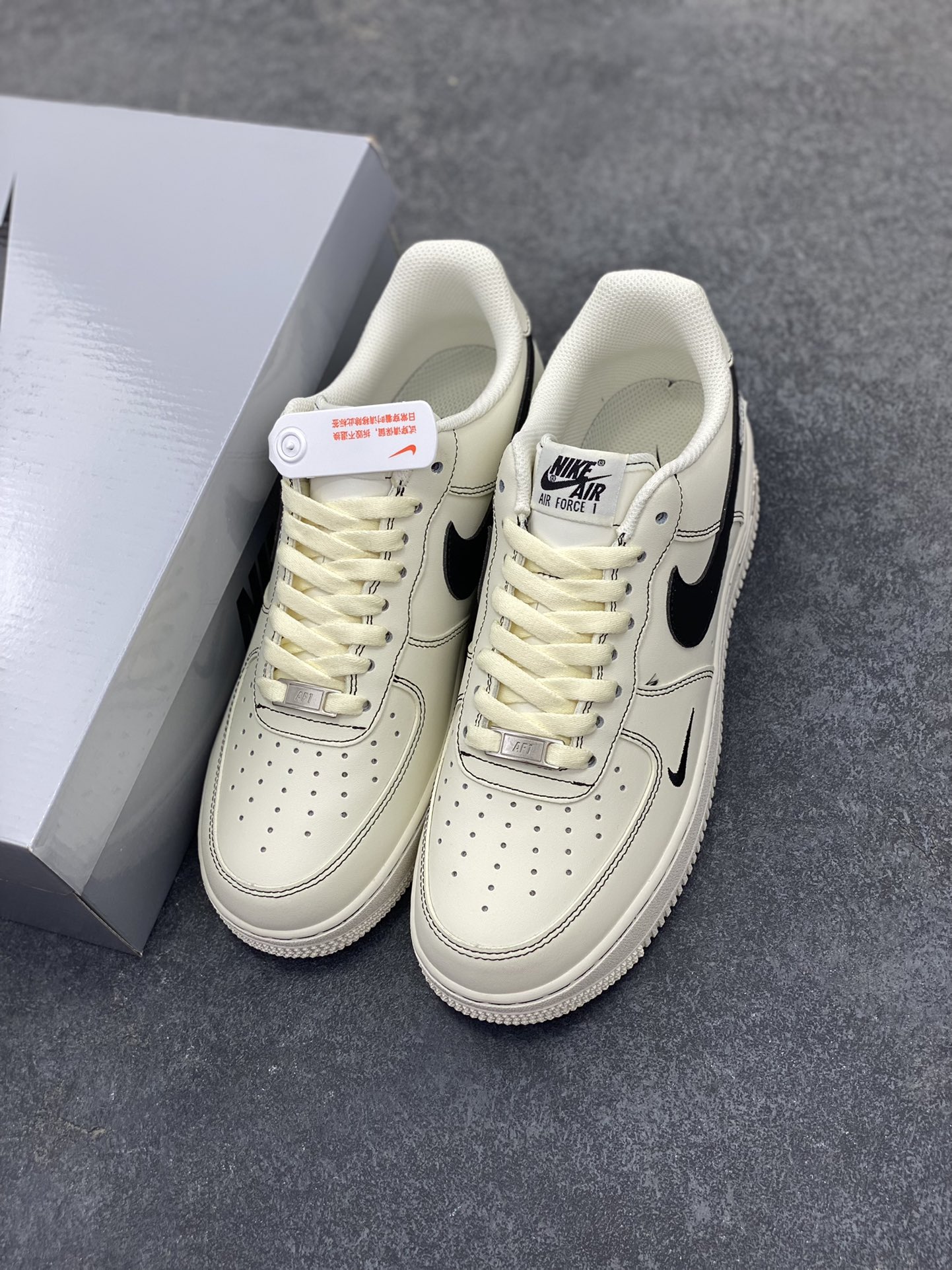 图片[8]-Nike Air Force 1 Low’07 做旧黑勾 空军一号低帮休闲板鞋 定制皮料 原厂3D打印 定制鞋盒 原楦原纸板 纯正空军版型 内置全掌气垫 货号：ZH0316-093 尺码：36 36.5 37.5 38 38.5 39 40 40.5 41 42 42.5 43 44 44.5 45-选品中心