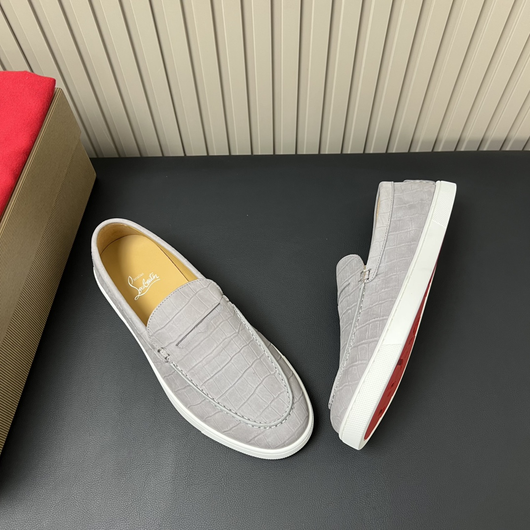 Christian Louboutin Men's Crocodile Leather Slip-On Loafers 5 i1755764371 3447 3