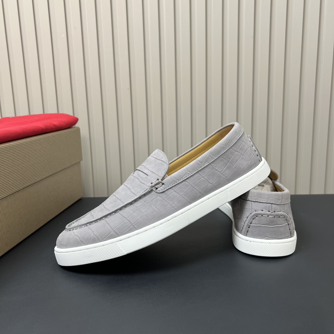 Christian Louboutin Men's Crocodile Leather Slip-On Loafers 8 i1755764371 5555 6