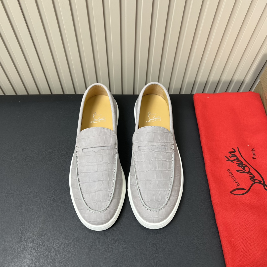 Christian Louboutin Men's Crocodile Leather Slip-On Loafers 2 i1755764371 5575 0