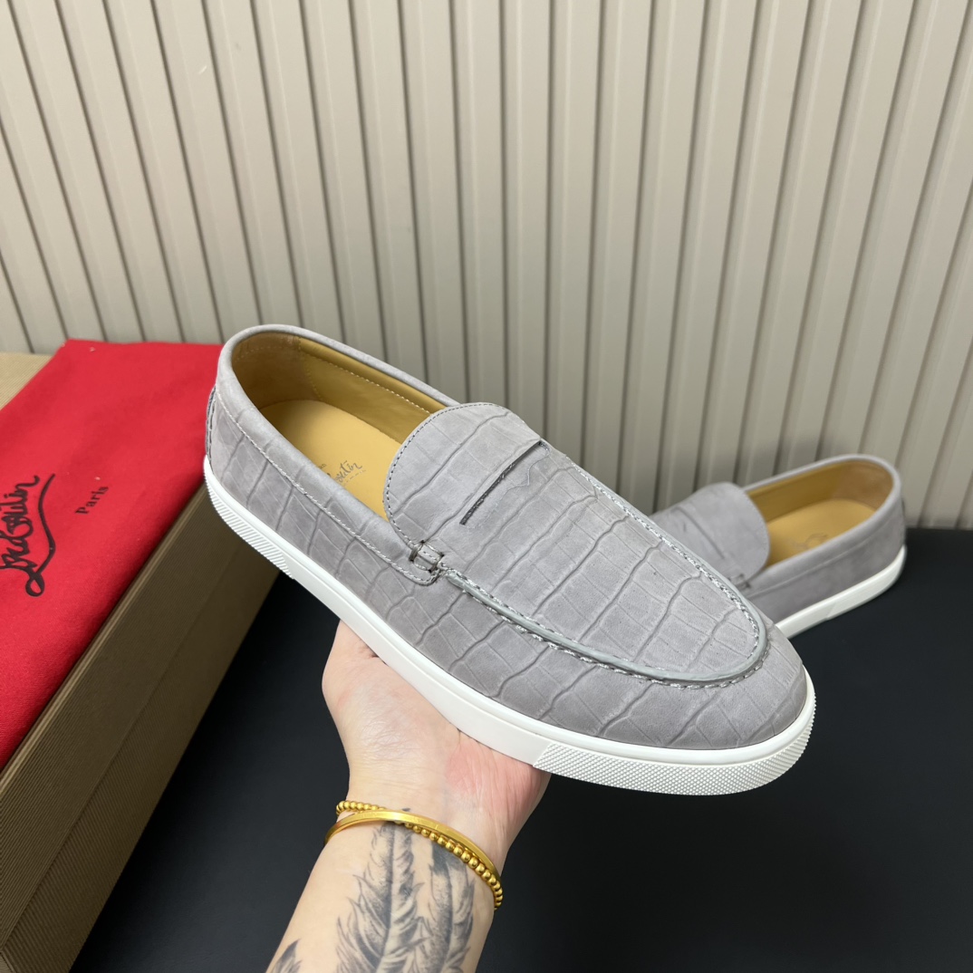 Christian Louboutin Men's Crocodile Leather Slip-On Loafers 10 i1755764371 7453 8