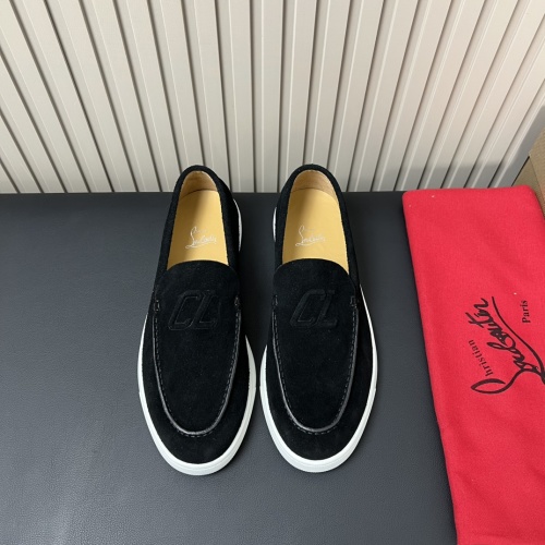 Christian Louboutin Men's Black Suede Casual Loafers - Italian Handmade Shoes 1 Christian Louboutin Men's Black Suede Casual Loafers - Italian Handmade Shoes