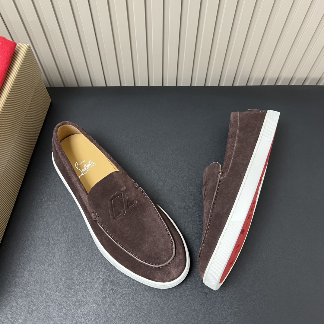 Christian Louboutin Men's Brown Suede Loafers Slip-Ons Size 39-44 5 i1755764498 812 3
