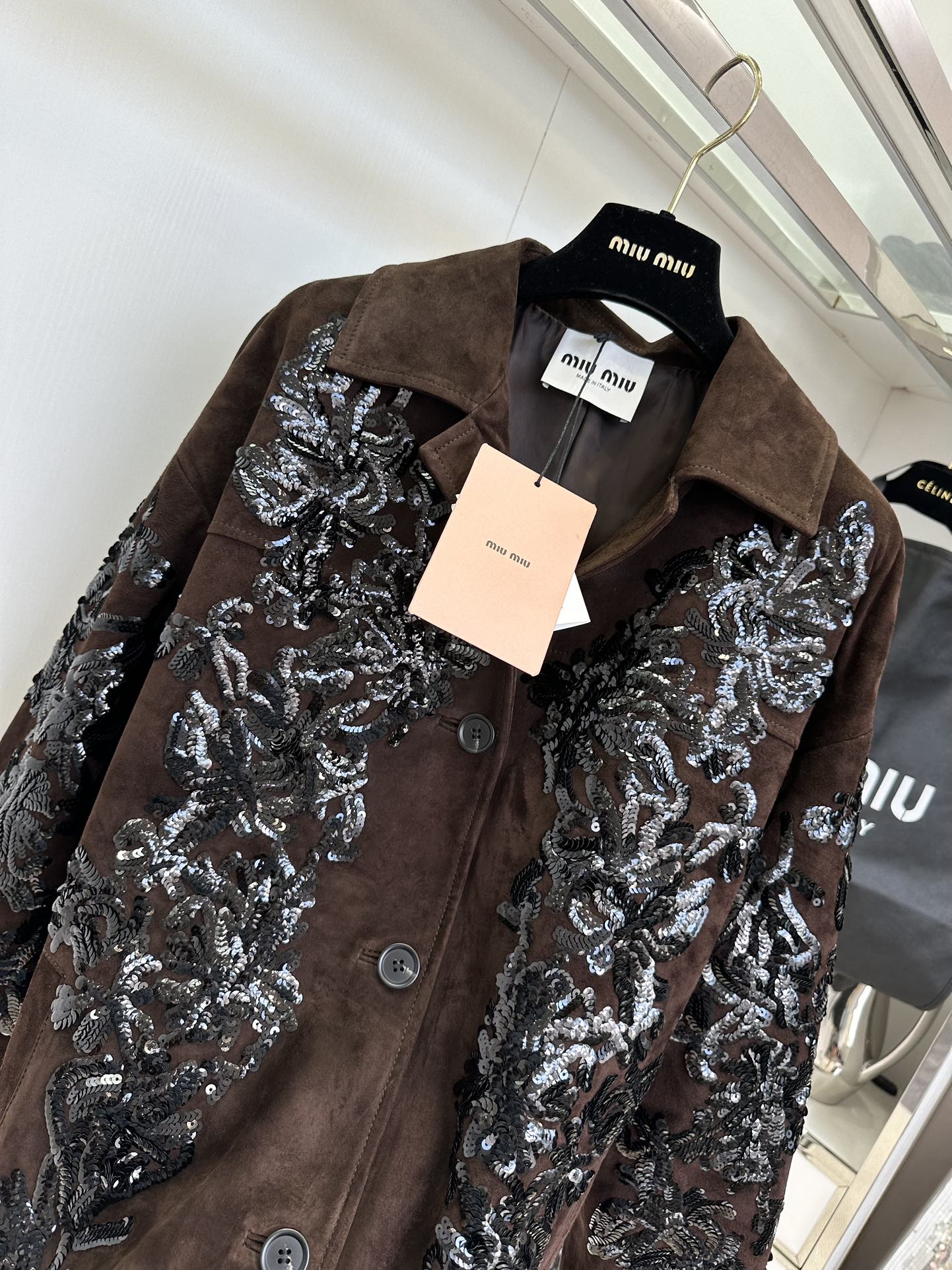 Miu Miu Heavy Industry Sequin Suede Leather Jacket - Luxurious Italian Design 8 i1755764979 2070 6