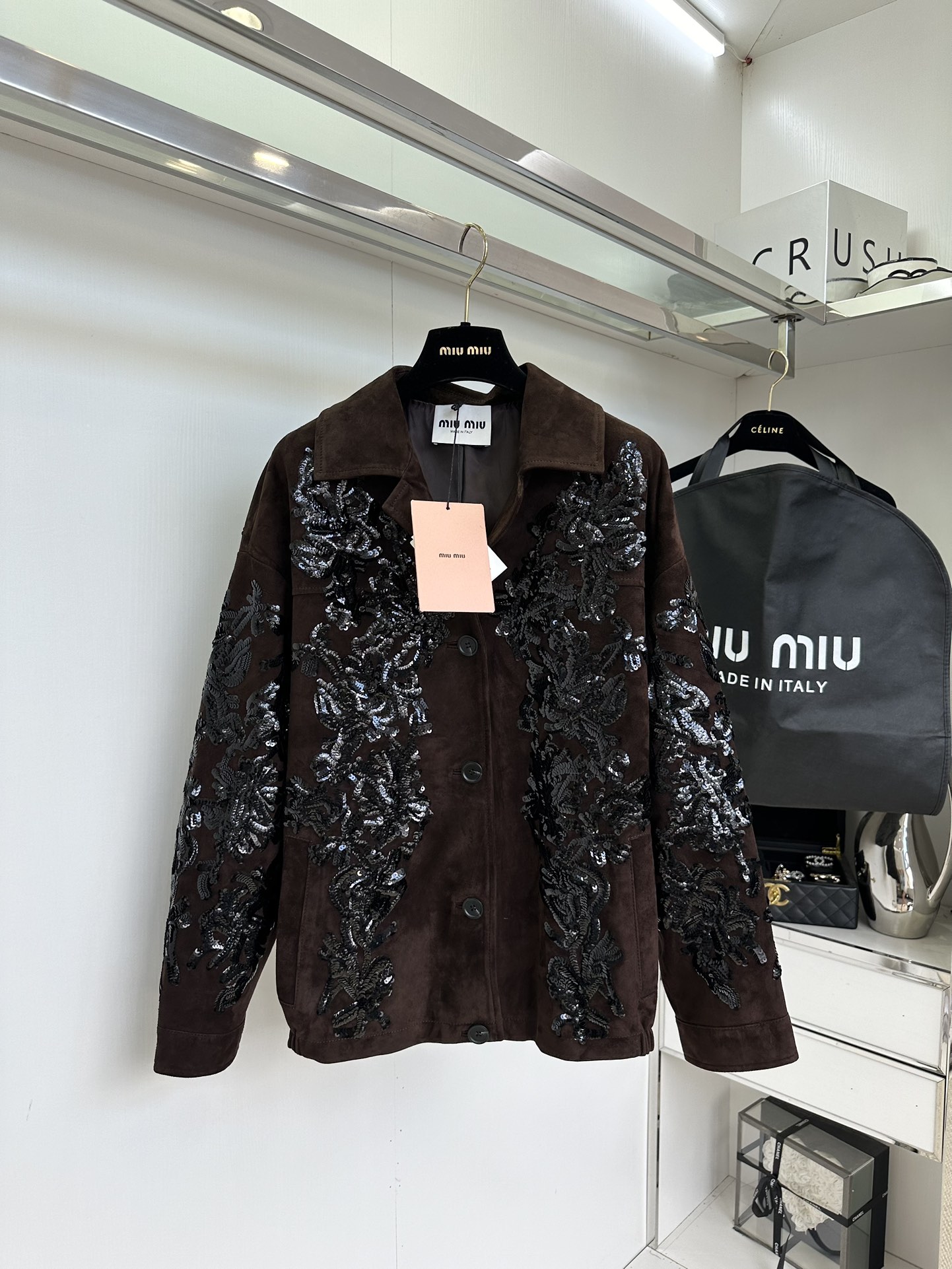 Miu Miu Heavy Industry Sequin Suede Leather Jacket - Luxurious Italian Design 2 i1755764979 3873 0
