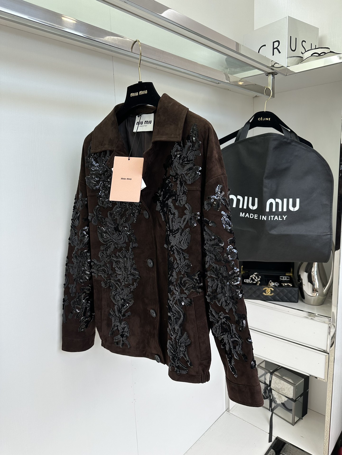 Miu Miu Heavy Industry Sequin Suede Leather Jacket - Luxurious Italian Design 3 i1755764979 8879 1