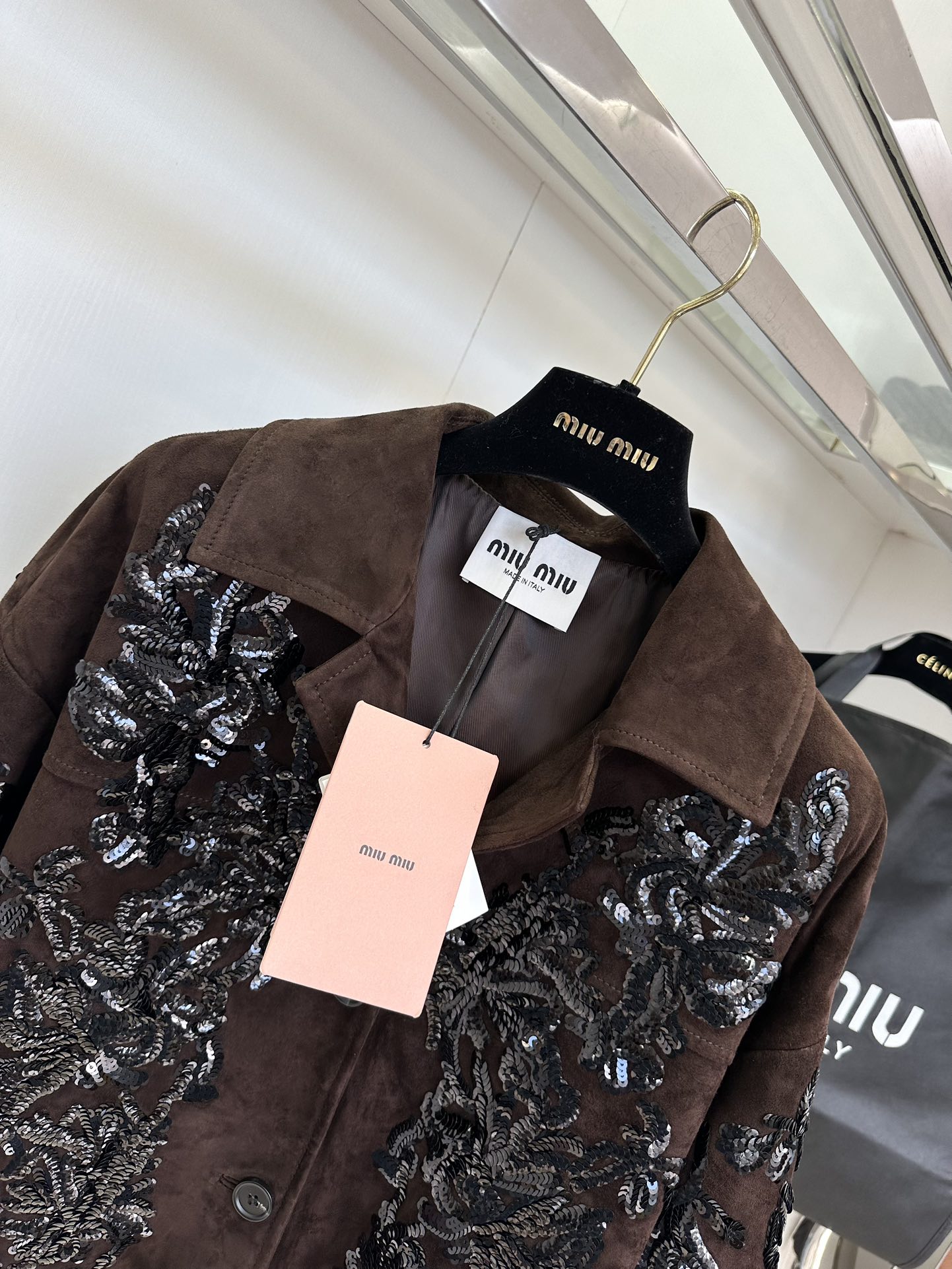 Miu Miu Heavy Industry Sequin Suede Leather Jacket - Luxurious Italian Design 7 i1755764979 8982 5