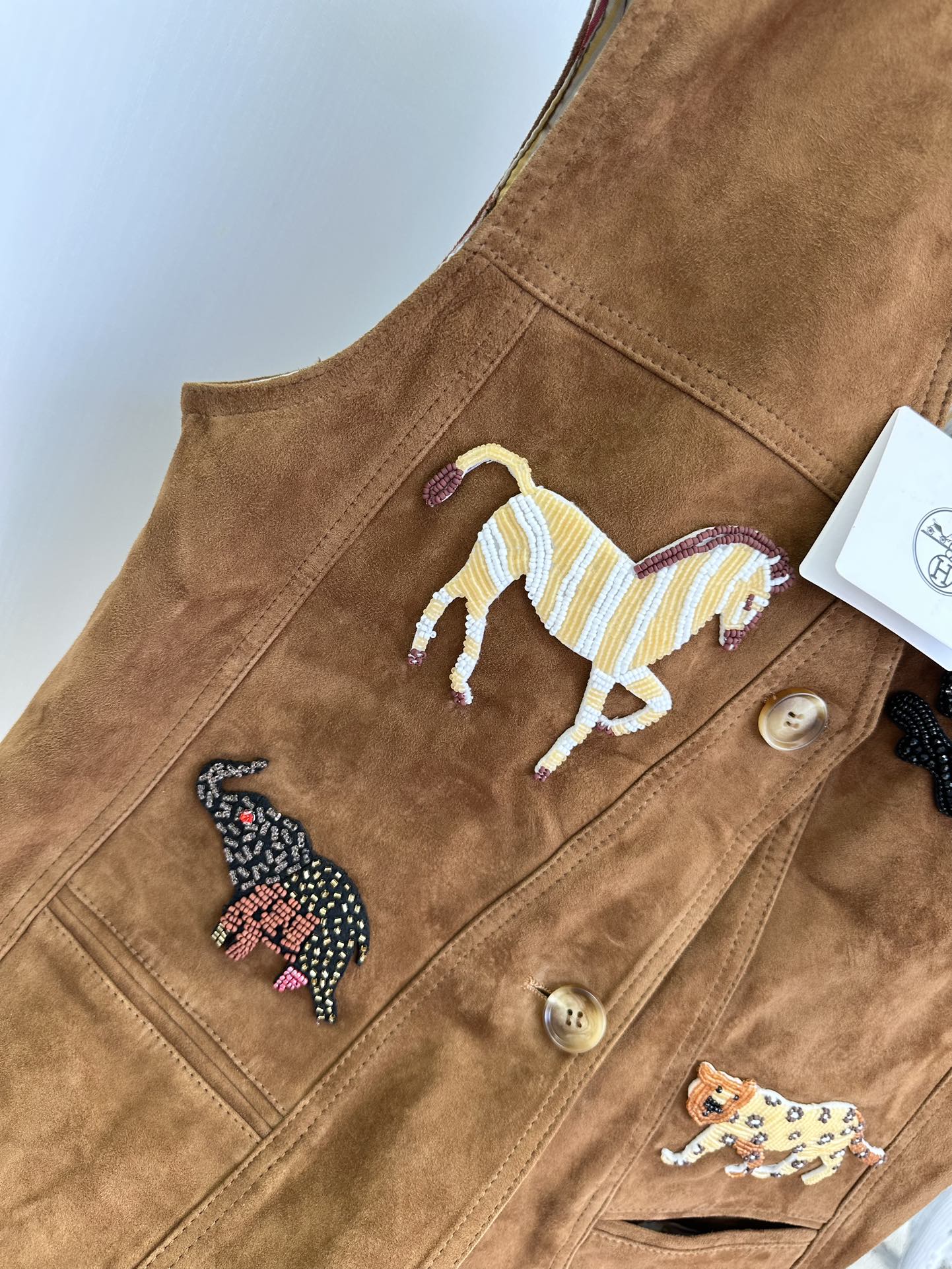 Handmade Beaded Animal Vest, Premium Lambskin Suede Vest for Women 7 i1755765348 6219 5