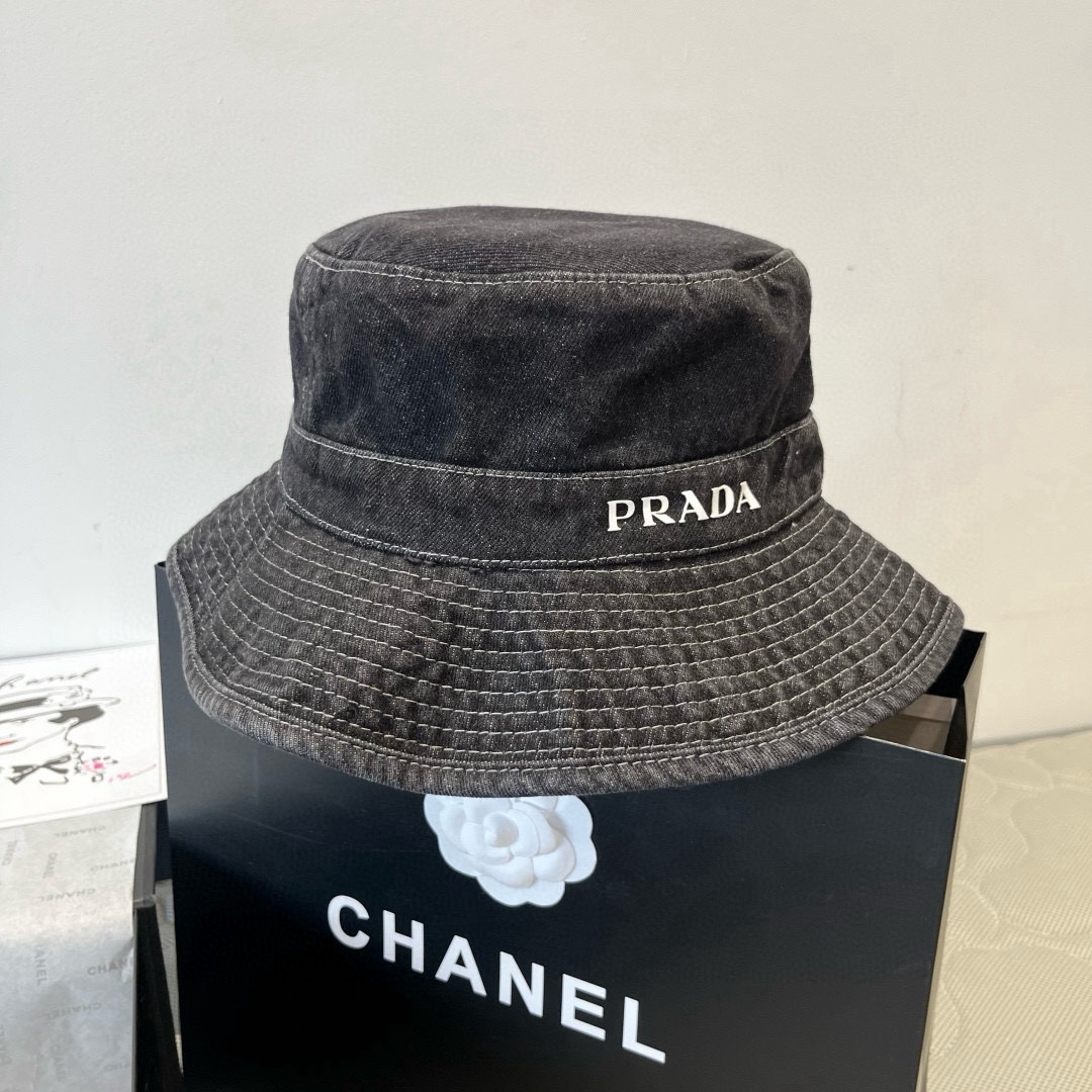 🆕

PRADA普拉达新款遮阳渔夫帽、防紫外线布帽，可折叠头围57cm