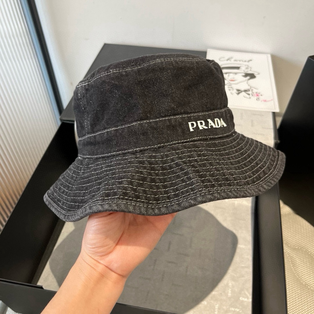 🆕

PRADA普拉达新款遮阳渔夫帽、防紫外线布帽，可折叠头围57cm