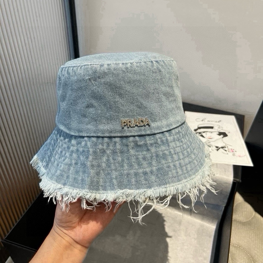 🆕

普拉达新款牛仔渔夫帽，头围57cm