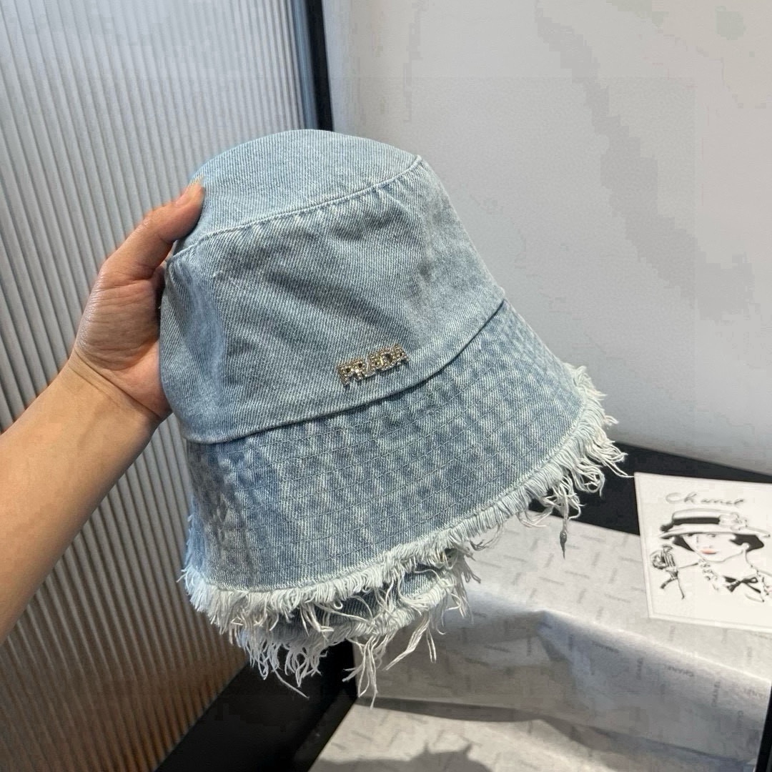 🆕

普拉达新款牛仔渔夫帽，头围57cm
