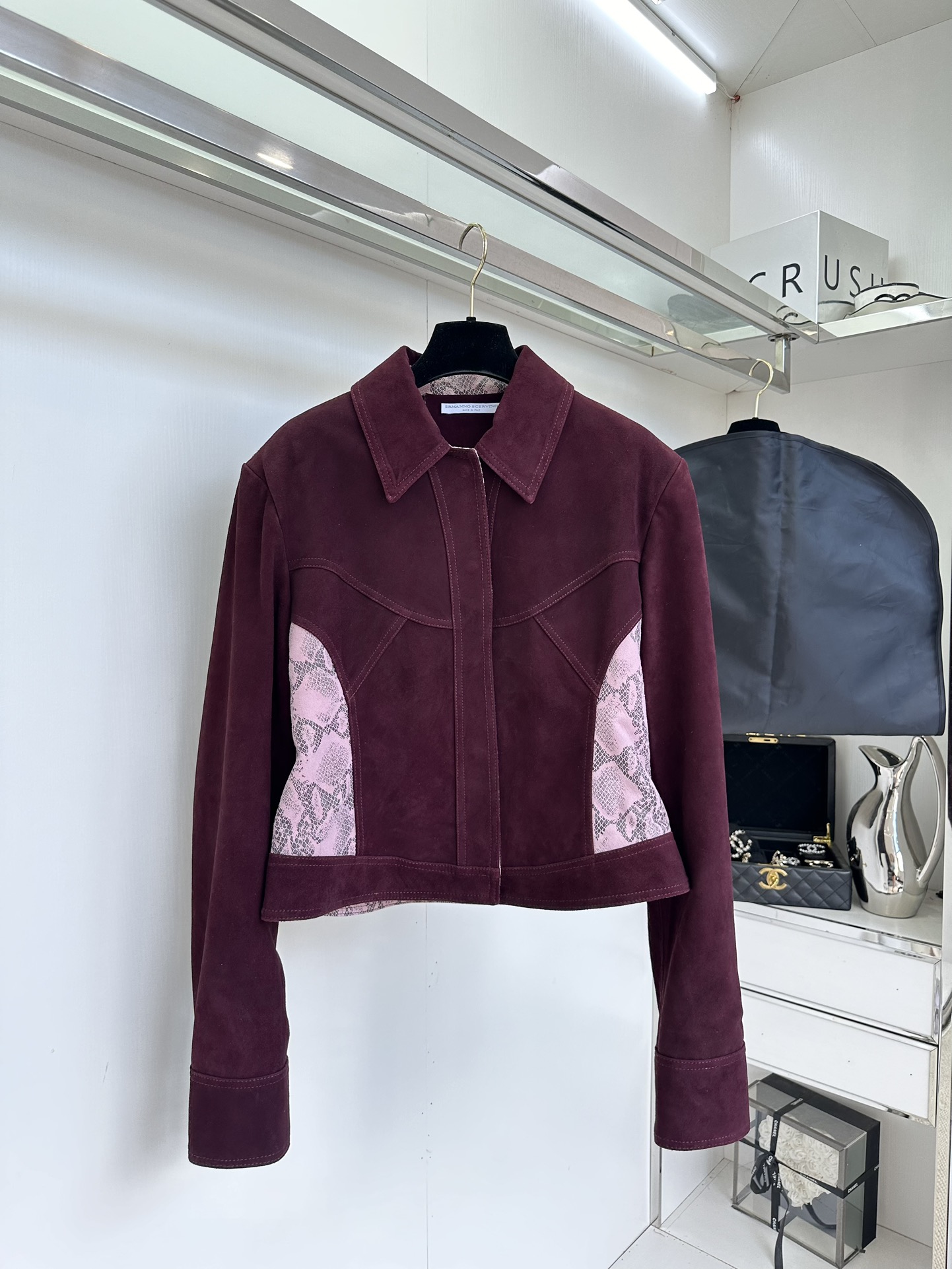 Snakeskin Suede Leather Jacket for Women - Slim Fit Biker Coat 2 i1755772763 346 0