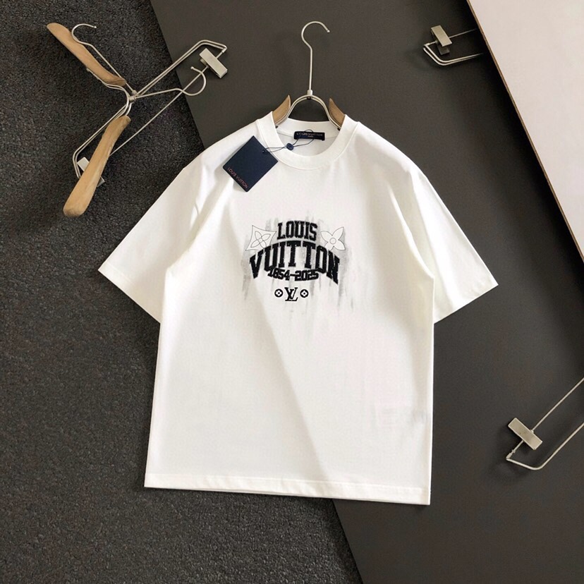 Louis Vuitton 路易威登 LV 驴家25ss春夏顶级黑色印花重磅经典短袖圆领T恤，精致工艺面