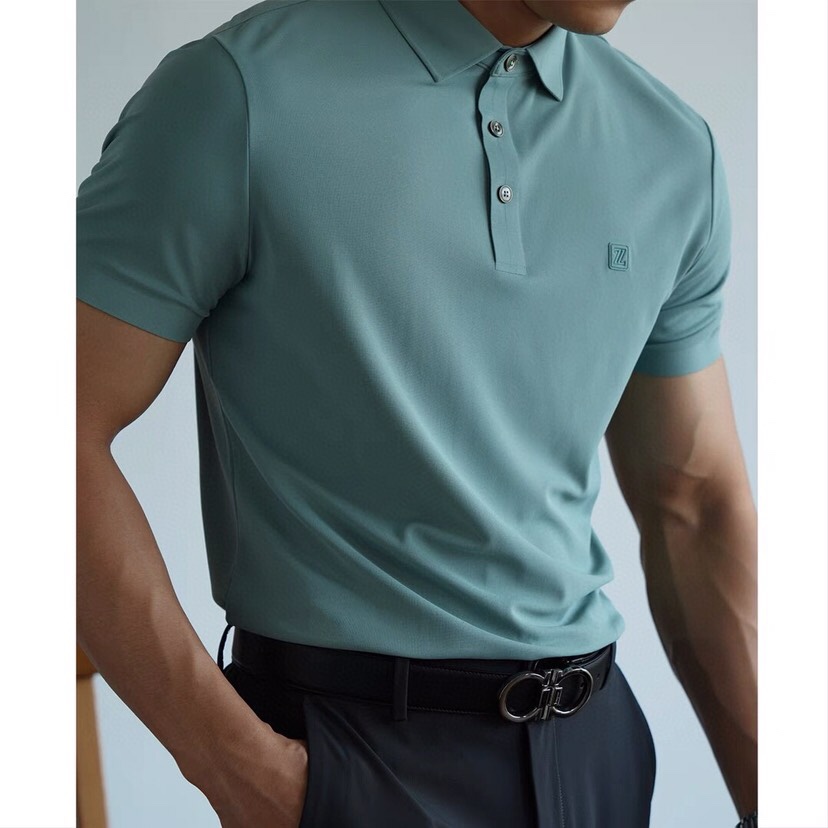  Ermenegildo Zegna 杰尼亚 男士运动休闲系列短袖翻领T恤Polo衫，炎炎夏日真的很需要