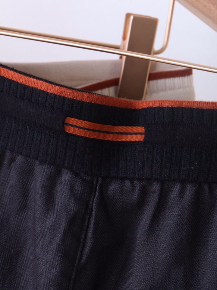  Ermenegildo Zegna 杰尼亚拼接天丝麻老钱风五分裤短裤，Z家男士人字纹，天丝亚麻混纺休闲