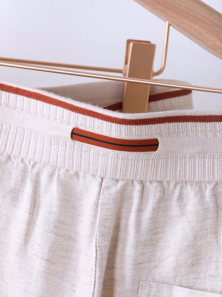  Ermenegildo Zegna 杰尼亚拼接天丝麻老钱风五分裤短裤，Z家男士人字纹，天丝亚麻混纺休闲