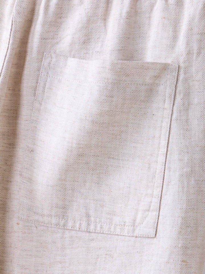  Ermenegildo Zegna 杰尼亚拼接天丝麻老钱风五分裤短裤，Z家男士人字纹，天丝亚麻混纺休闲